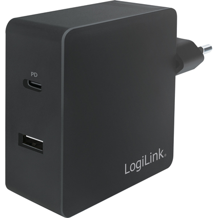 LogiLink Chargeur secteur USB avec 2 ports USB, noir