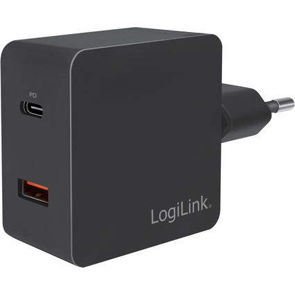 LogiLink Chargeur secteur USB,USB-C PD&1x USB-A Quick Charge
