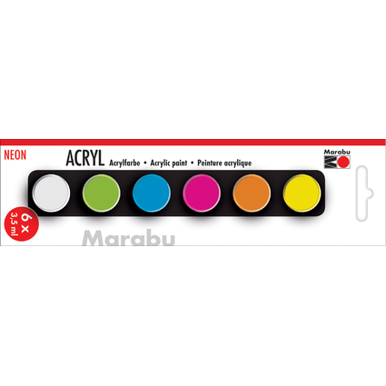 Marabu Set de peinture acrylique "NEON", 6 x 3,5 ml