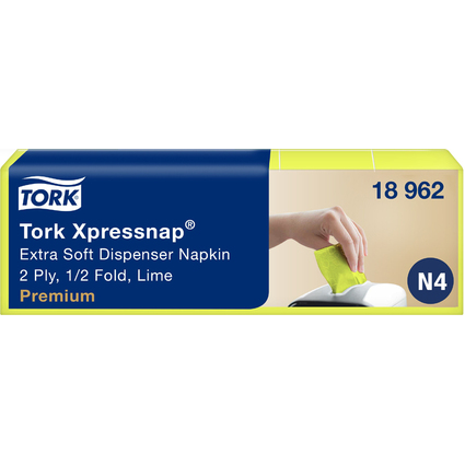 TORK Xpressnap Serviette, 213 x 165 mm, citron vert