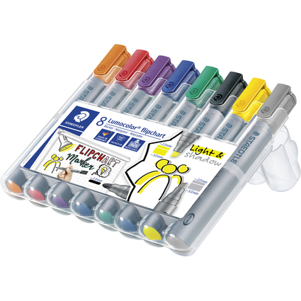 STAEDTLER Lumocolor Marqueur de confrence 356/356B, tui 8