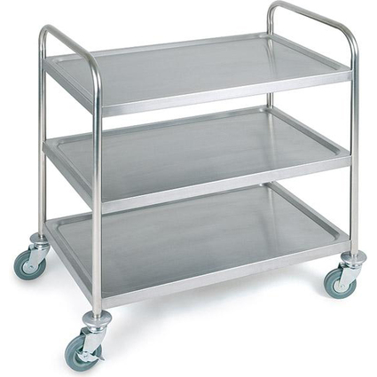 APS Chariot de service et de transport, 3 plateaux, inox