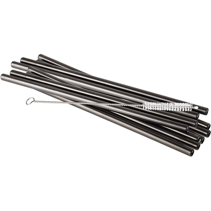 APS Paille en acier inoxydable, longueur : 215 mm, noir