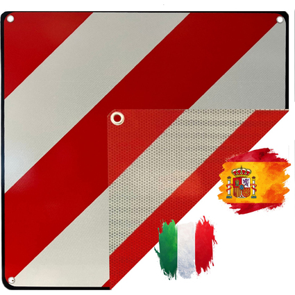 IWH Panneau de signalisation 2en1, 500 x 500 mm, blanc/rouge