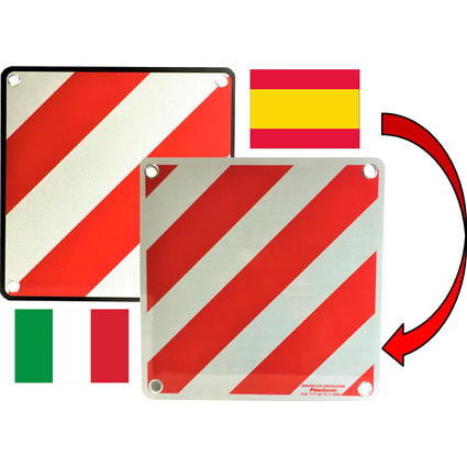 IWH Panneau de signalisation 2en1, 500 x 500 mm, blanc/rouge