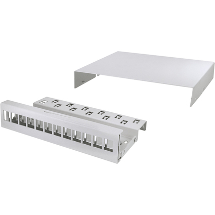 LogiLink Botier point de consolidation,12 ports, gris clair