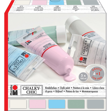 Marabu Peinture  la craie "Chalky-Chic", 5 x 100 ml