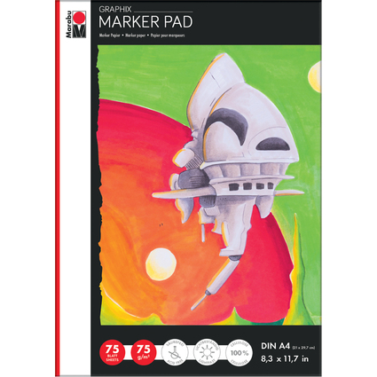Marabu Bloc de papier pour marqueur Marker Pad GRAPHIX