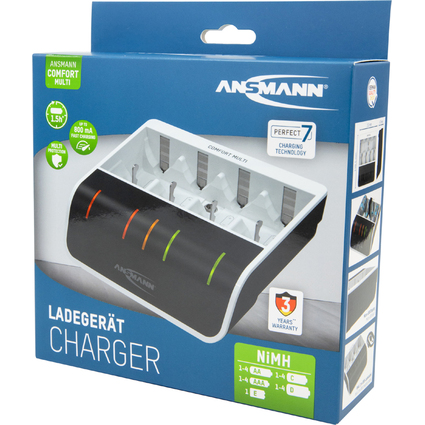 ANSMANN Chargeur Express Comfort Multi, blanc/noir