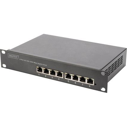 DIGITUS Commutateur rseau PoE+ 10" Gigabit Ethernet,8 ports