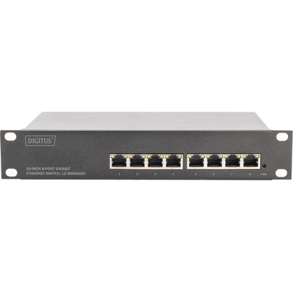 DIGITUS Commutateur 10" Gigabit Ethernet, 8 ports