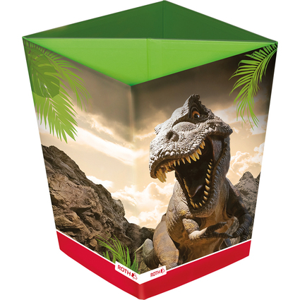 ROTH Corbeille  papier "Tyrannosaure", en carton, 10 litres
