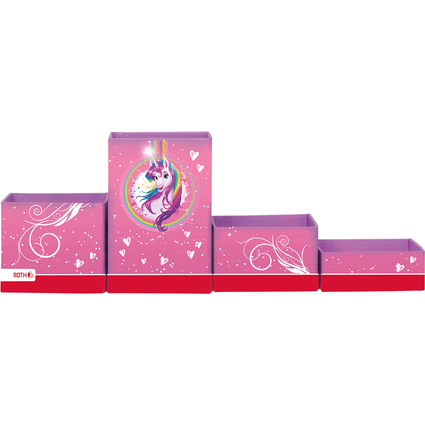 ROTH Set de pots  crayons "Licorne", en carton, 4 pots