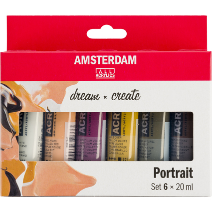 ROYAL TALENS Peinture acrylique AMSTERDAM Portrait, 6x 20 ml