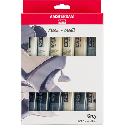 ROYAL TALENS Peinture acrylique AMSTERDAM Greys, 12 x 20 ml