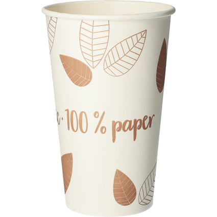 PAPSTAR Gobelet en carton "pure" ZERO, 0,4 l, beige/marron