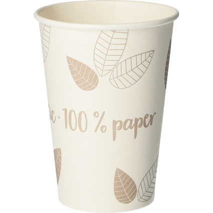 PAPSTAR Gobelet en carton "pure" ZERO, 0,18 l, beige/taupe