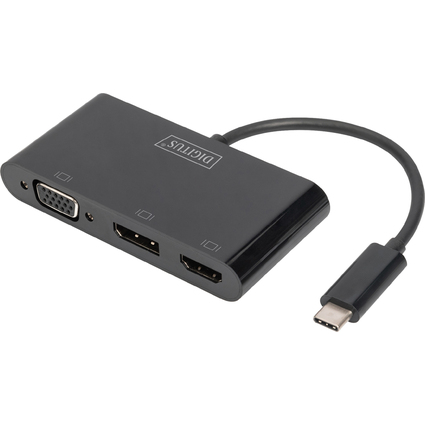 DIGITUS Adaptateur graphique triple USB-C 3en1 (HDMI/DP/VGA)