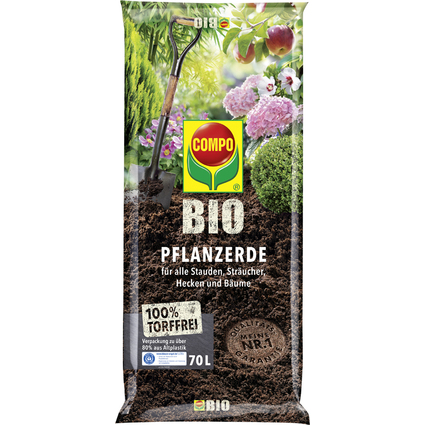 COMPO BIO Terreau pour plantes sans tourbe, 70 litres