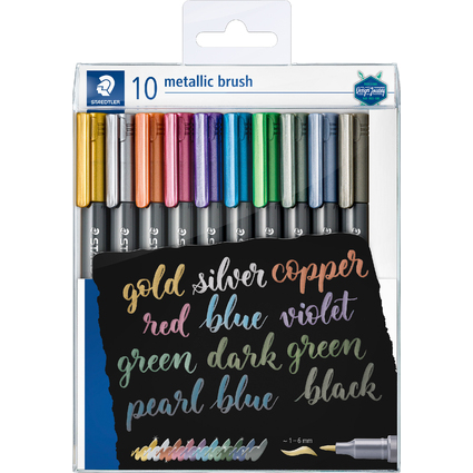 STAEDTLER Feutre pinceau metallic brush, tui de 10