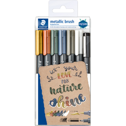 STAEDTLER Feutre pinceau metallic brush, tui de 6