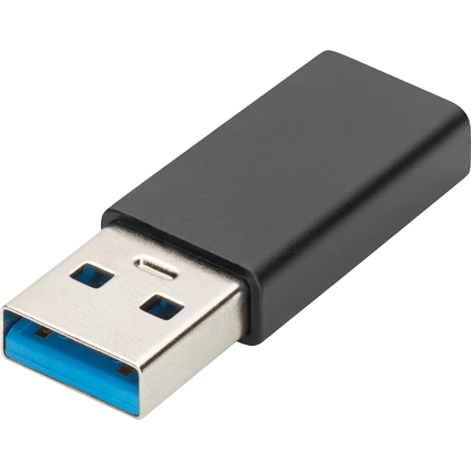 DIGITUS Adaptateur USB Type-C, USB A - USB-C, noir