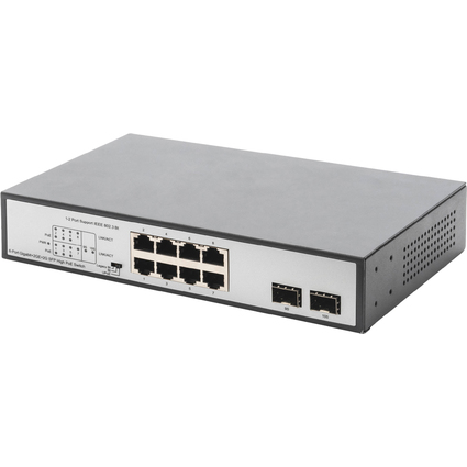 DIGITUS Commutateur 19" Gigabit PoE, 8 ports, Unmanaged