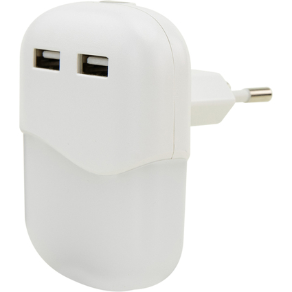 ANSMANN Lampe d'orientation  LED NL15AC, 2x port USB, blanc