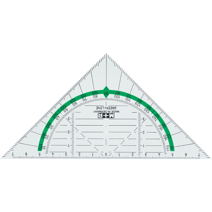 M+R Equerre gomtrique "Green Line", hypotnuse: 160 mm