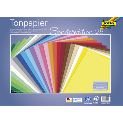 folia Papier de couleur, (L)500 x (H)700 mm, assorti