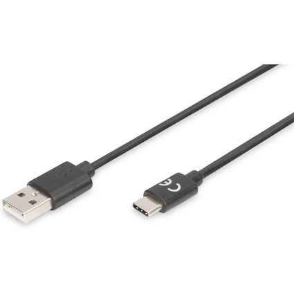 DIGITUS Cble de connexion USB 2.0, USB-C - USB-A, 1,8 m