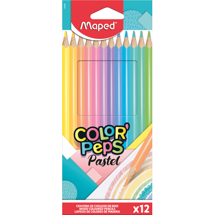 Maped Crayon de couleur COLOR'PEPS Pastel, tui carton de 12