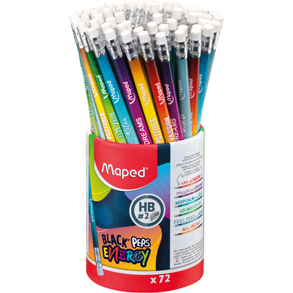 Maped Crayon graphite BLACK'PEPS ENERGY, duret: HB, pot 72
