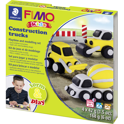 FIMO kids Kit de modelage Form & Play "Construction trucks"