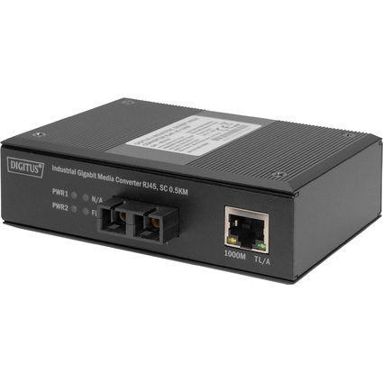 DIGITUS Convertisseur de mdia Gigabit industriel, RJ45