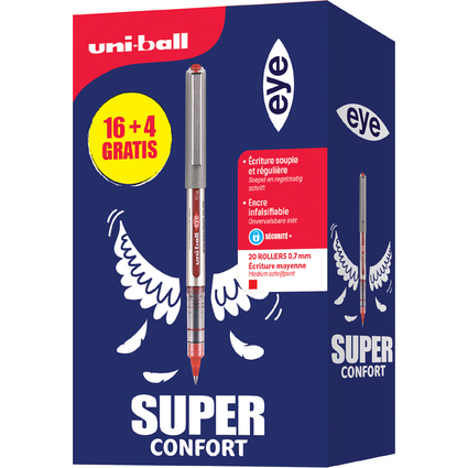 uni-ball Stylo roller eye fine UB-157, VALUE PACK, rouge