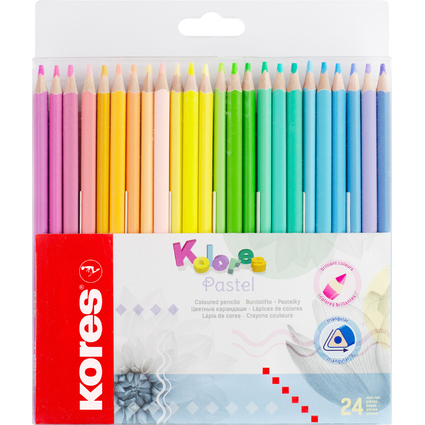 Kores Crayon de couleur "Kolores Pastel", tui carton de 24