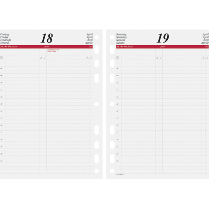 rido id Calendrier pour agenda "Calendrier journalier" 2026