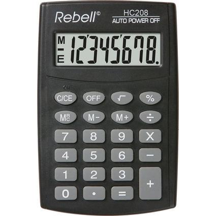 Rebell Calculatrice de poche HC 208, noir