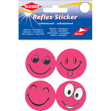 KLEIBER Sticker rflchissant "Happy Face", rose vif