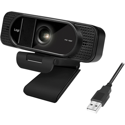 LogiLink Webcam USB Full HD  deux micros, noir