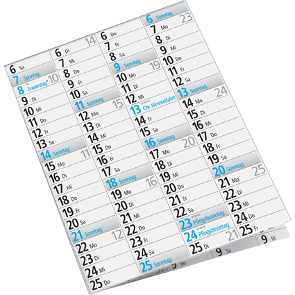 rido id Plakatkalender, 1.020 x 680 mm, gefalzt, 2025