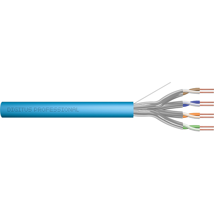 DIGITUS Cble d'installation, Cat. 6A, U/FTP, 500 m, bleu