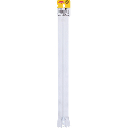 KLEIBER Fermeture zip, plastique, longueur: 220 mm, blanc