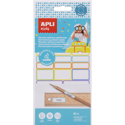 APLI kids Etiquettes adhsives plastifies, pour les crayons