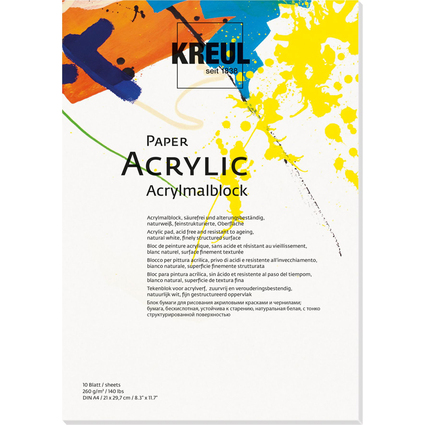 KREUL Bloc pour artiste "Paper Acrylic", 10 feuilles, A4