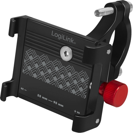 LogiLink Support de smartphone pour vlo, fixe, noir/rouge