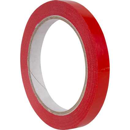 APLI Ruban adhsif d'emballage, 12 mm x 66 m, rouge
