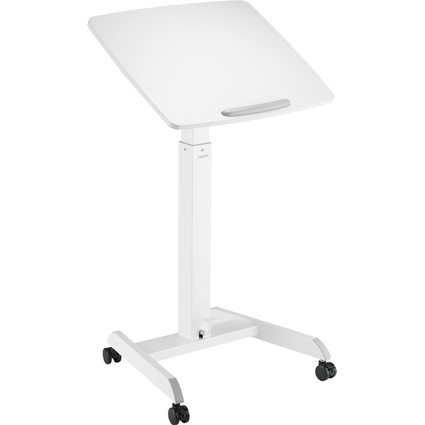 LogiLink Poste de travail assis/debout, sur roulettes, blanc