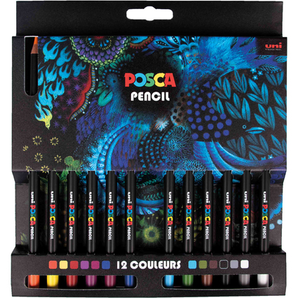 POSCA Crayons de couleur PENCIL KPE200, tui carton de 12